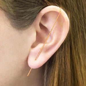 Rose Gold Bar Ear Cuff Earrings
