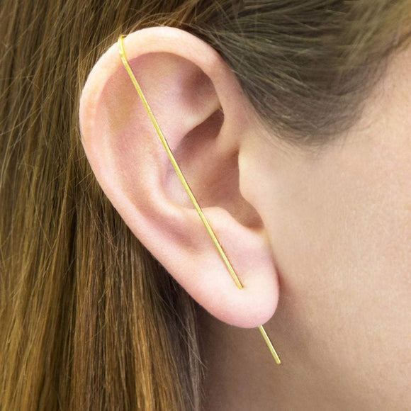 Gold Bar Ear Cuff Earrings