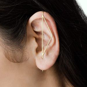 Yellow Gold Triangle Ear Cuffs