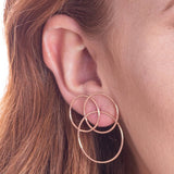 Rose Gold Abstract Statement Stud Earrings