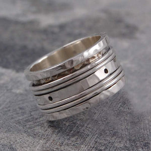 Silver Hammered Spinning Ring