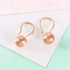 Rose Gold Ball Hook Earrings