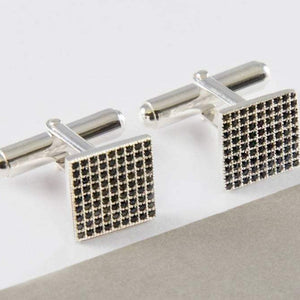 Sterling Silver And Black Zircon Cufflinks