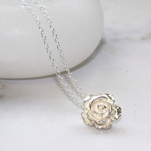 Sterling Silver Rose Flower Pendant