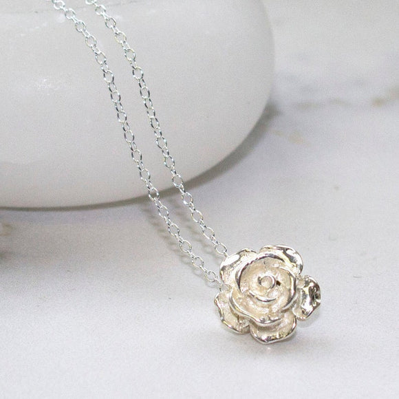 Sterling Silver Rose Flower Pendant