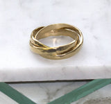 Gold Hammered Russian Ring
