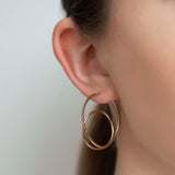 Rose Gold Spring Hoop Earrings