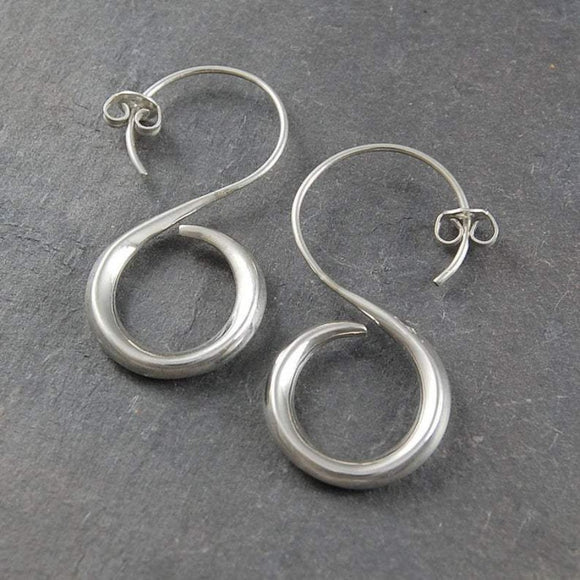 Sterling Silver Spiral Hook Earrings