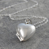 Silver Heart Double Locket Necklace