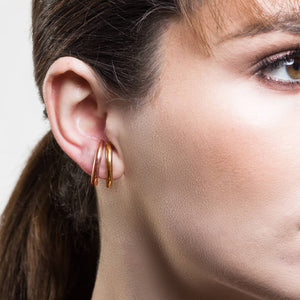 Gold Suspender Stud Earrings