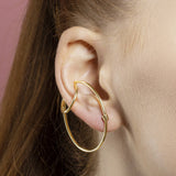Gold Hoop Ear Cuff Stud Earrings