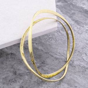 Gold Textured Round Stacking Bangles