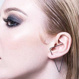 Oxidised Black Triangle Ear Cuff Earring