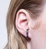 Oxidised Silver Curved Stud Earrings