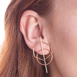Rose Gold Geometric Hexagon Stud Earrings