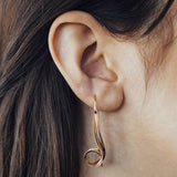 Rose Gold Spiral Ribbon Drop Earrings