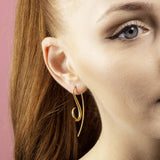 Gold Spiral Drop Earrings