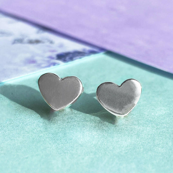 Heart Sterling Silver Stud Earrings