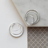 Silver Triple Hoop Illusion Earrings