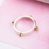 Solid Silver and Gold Screw Accent Rings