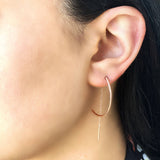 Textured Rose Gold Half Hoop Threader Earrings