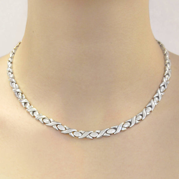 Silver Hugs And Kisses Statement Necklace