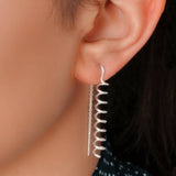 Sterling Silver Threader Coil Earrings