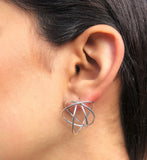 Wire Wrapped Orbit Hoop Stud Earrings